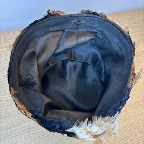 Vintage 50’s-60’s Pheasant Feathered Women's Hat Japan - Picture 5 of 10